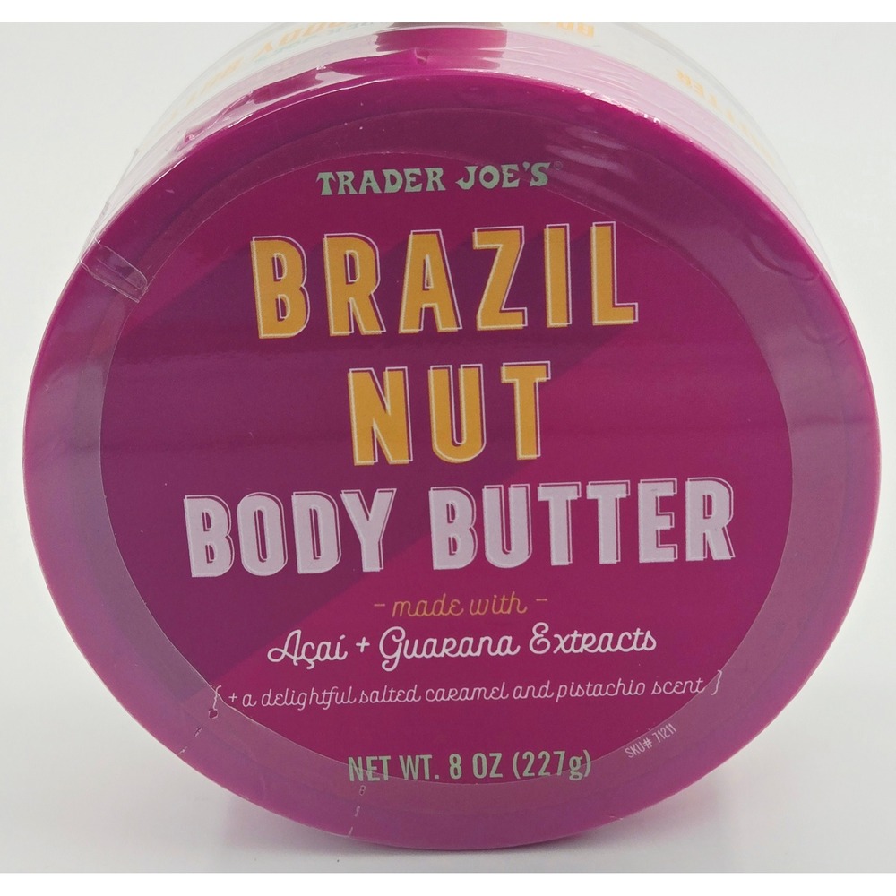 Trader Joe's Brazil Nut Body Butter 8 oz Salted Caramel Pistachio Scent New